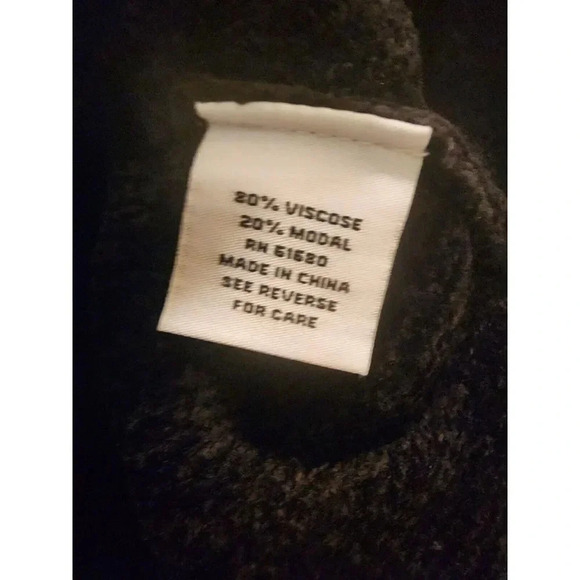 NWT 525 America Pullover Sweater Black & Brown Soft Velvet Feel Oversized XS - Picture 7 of 8